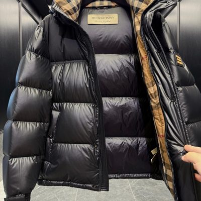 Burberry shiny shell hooded puffer jackets — 8