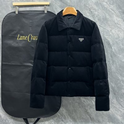 Prada Black Corduroy Cropped Down