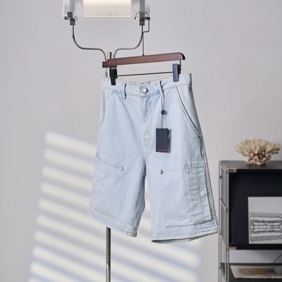 Louis Vuitton Signature Embroidered Denim Workwear Shorts — 3