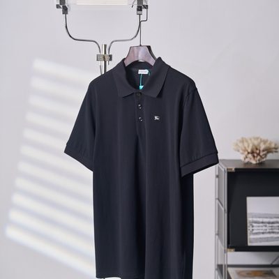 Burberry Navy Cotton Polo Shirt — 3