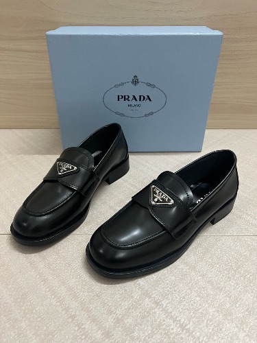 Prada Brushed Leather Loafers — 3