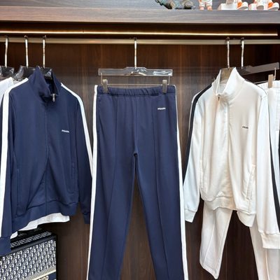 Prada navy blue athletic tracksuit set — 3