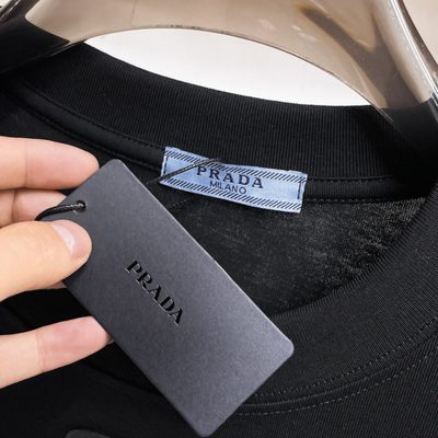 Prada white triangle-logo cotton T-shirt — 5