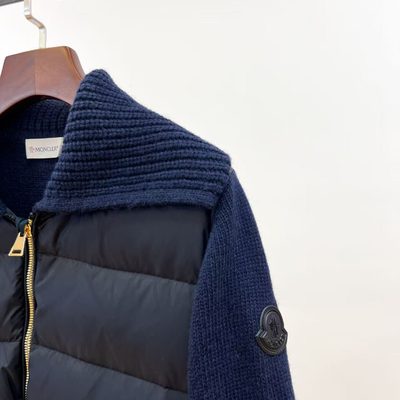 Moncler Wool & Cashmere Blend Padded Zip-Up Cardigan — 4