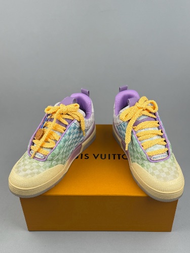 Louis Vuitton LV Skate Sneaker in a gradient Damier denim purple colorway — 4