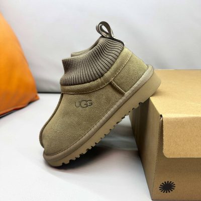 UGG Kids' Stretch-Cuff Suede Snug Boots — 5