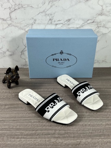 Prada Logo Embroidered Sandals — 4