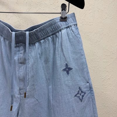 Louis Vuitton Embroidered Signature Chambray Shorts — 3