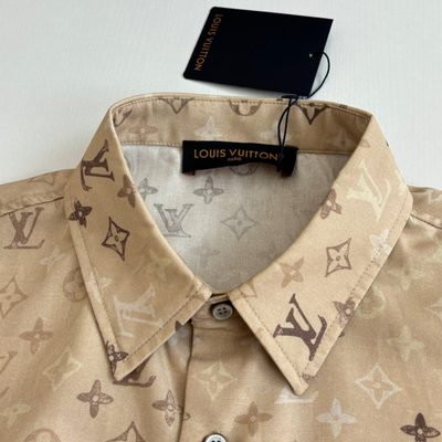 Louis Vuitton beige Monogram short-sleeved shirt — 5