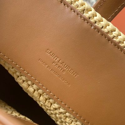 Saint Laurent Le 37 Raffia Bucket Bag — 9