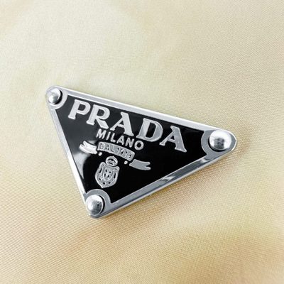 Prada sand beige Re-Nylon short-sleeved zip-up shirt — 5
