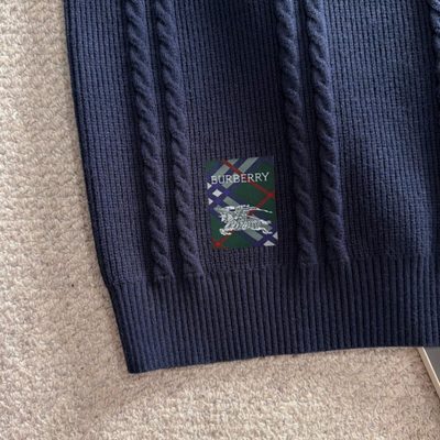 Burberry long-sleeved cable-knit polo sweater — 6
