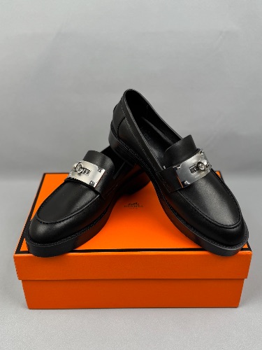 Hermès Black Calfskin Hot Loafers — 4