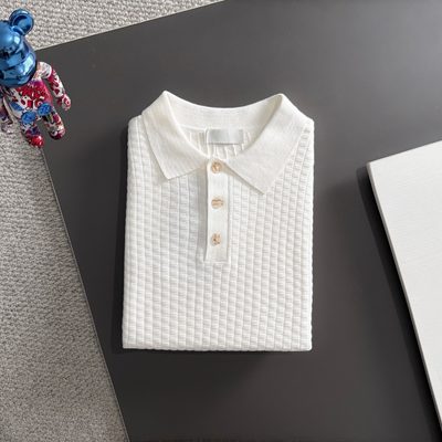 long-sleeve knit polo sweater — 8