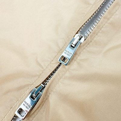 Prada sand beige Re-Nylon short-sleeved zip-up shirt — 8