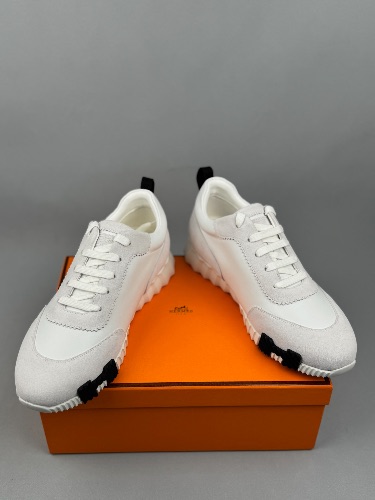Hermès Bouncing sneakers in white and gray — 4