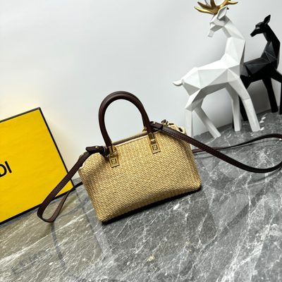 Fendi Raffia By The Way Mini Boston Bag (T) — 6