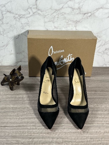 Christian Louboutin Galativi black suede and mesh pumps — 3