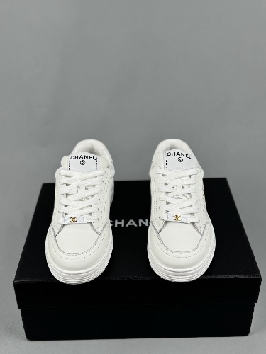 Chanel Interlocking CC Logo Sneakers in white — 3