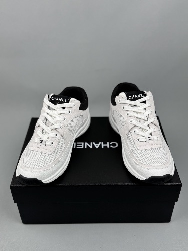 Chanel Women's CC Logo Mesh and Suede Sneakers — 4