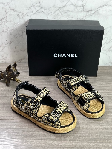 Chanel Tweed Dad Sandals — 3