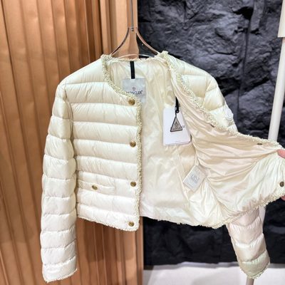Moncler Fleurs Bouclé-Trimmed Short Down Jacket — 10