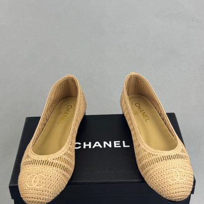 Chanel crochet raffia ballerina flats — 4