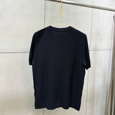 Zegna Men's Navy Blue Striped Knit T-Shirt and Shorts — 3