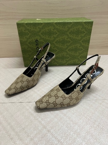 Gucci GG canvas slingback pumps — 3