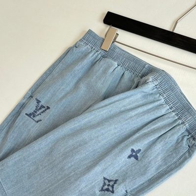 Louis Vuitton Embroidered Signature Chambray Shorts — 7