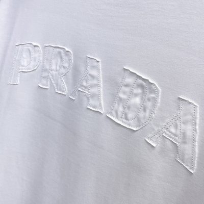Prada white triangle-logo cotton T-shirt — 10