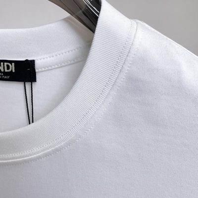 Fendi Men's Black Cotton Jacquard Patch T-shirt — 5