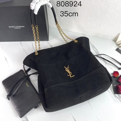Saint Laurent Jamie Shopping quilted suede tote bag — 4