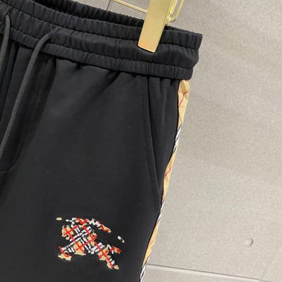 Burberry Check Trim Cotton Shorts — 5