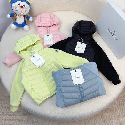 Moncler kids hooded hybrid zip-up jacket — 4