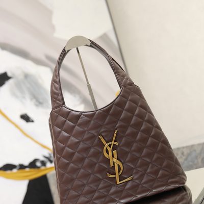 Saint Laurent Icare Medium Quilted Leather Tote — 9