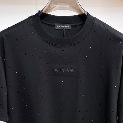 Balenciaga rhinestone-embellished white crewneck T-shirt — 3