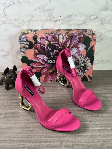 Dolce&Gabbana leather sandals featuring a sculpted baroque DG logo hee — 4