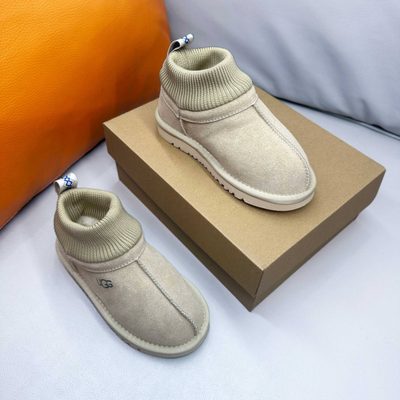UGG Kids' Stretch-Cuff Suede Snug Boots — 8