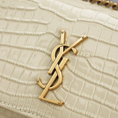 Saint Laurent Sunset Medium in Crocodile-Embossed Leather — 8