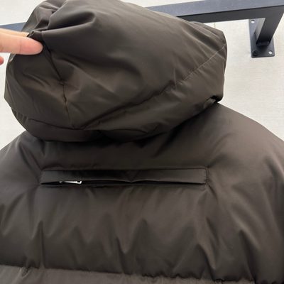Prada Brown Re-Nylon Hooded Down Jacket — 9