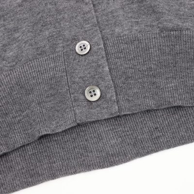 Prada fine-knit anthracite grey virgin wool V-neck cardigan — 5