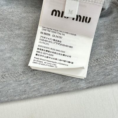 Miu Miu grey mélange cotton half-zip polo shirt — 8
