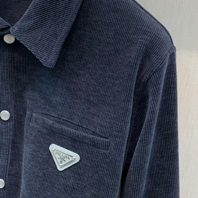 Prada classic button-down shirt and matching trousers accented — 4