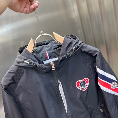 Moncler windbreaker jacket with distinctive heart-shaped and striped logo — 7
