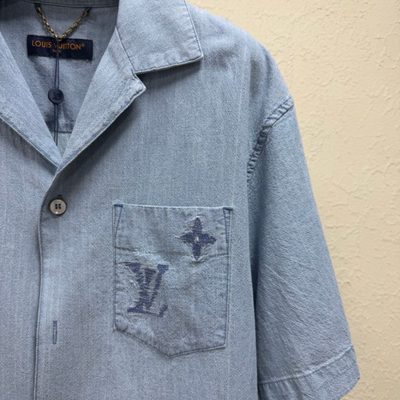 Louis Vuitton Embroidered Signature Chambray Short-Sleeved Shirt — 4