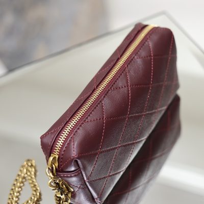 Saint Laurent Cassandre Bijou quilted textured-leather pouch — 5