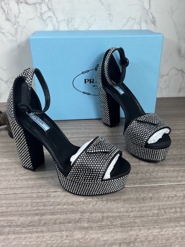Prada 135mm Crystal-Embellished Platform Sandals — 4