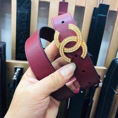 Chanel belt features a distinctive double-C buckle — 5