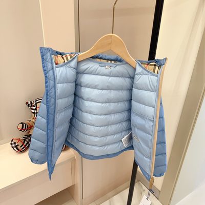 Burberry Kids Checker-tape Nylon Hooded Puffer Jacket — 7